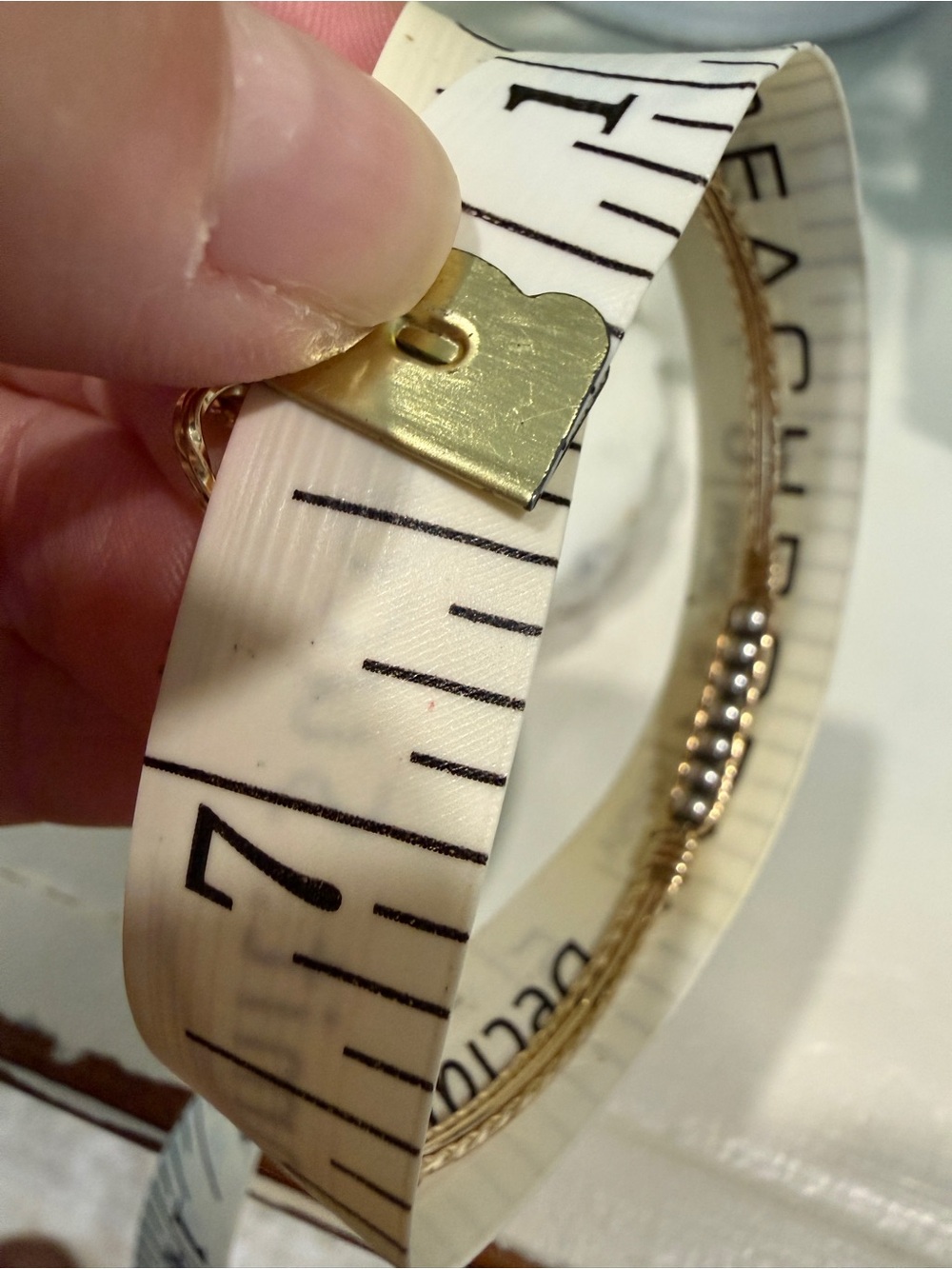 Ronaldo Power of Prayer- Gold-Tone Twisted Bangle Bracelet with Silver Bead Row - Picture 7 of 7